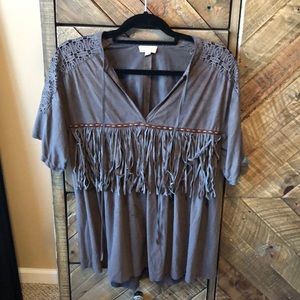 Grey Fringe T-shirt